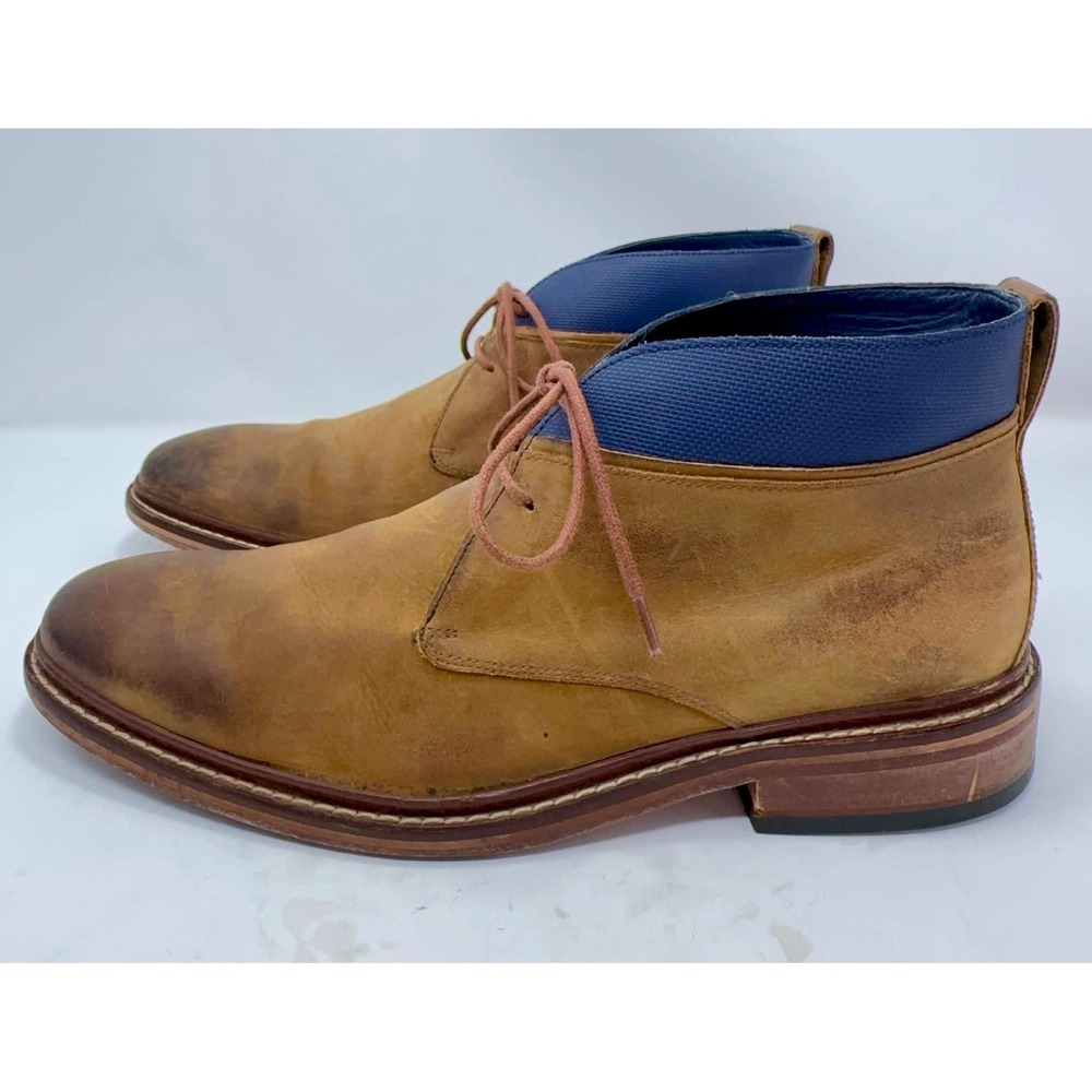 Cole Haan Colton Chukka Boots Mens 10.5M Brown Leather Blue Collar C11771 Office - Picture 2 of 12